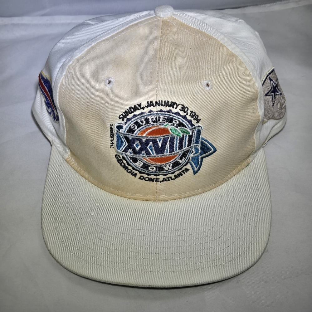 Vintage NFL Super Bowl XXVIII Bills vs Cowboys AJD Snapback Cap Hat 1994